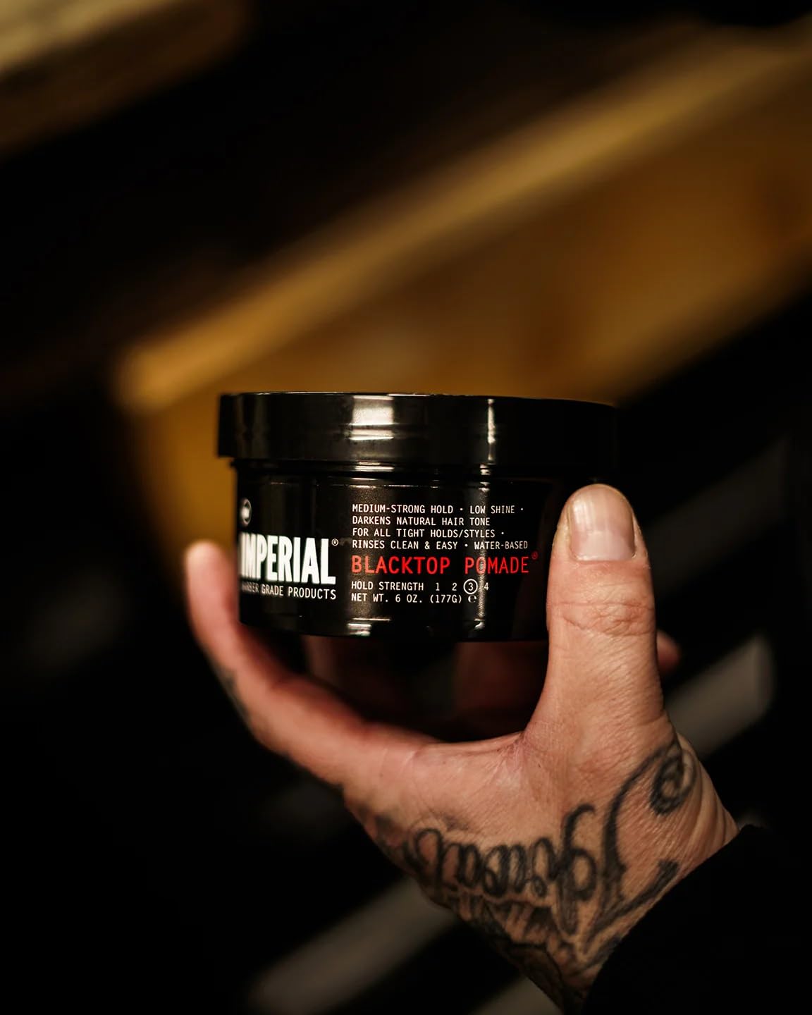 Imperial Barber Grade Products close-up of black tint adding depth to hair