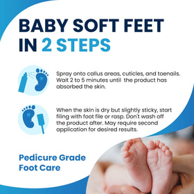 Imperial Feet beside a foot file showing compatibility and improved exfoliation