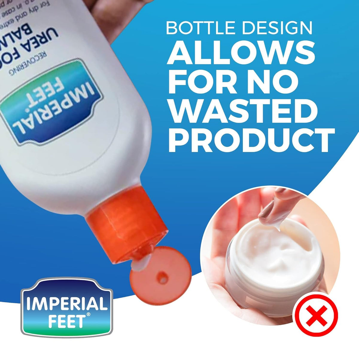 Imperial Feet on bathroom shelf next to towel showing everyday foot care routine benefit
