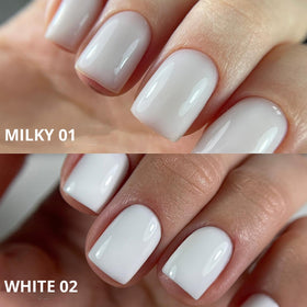 IN.HYPE gel sculpted nail extension in use, demonstrates crisp smile line benefit