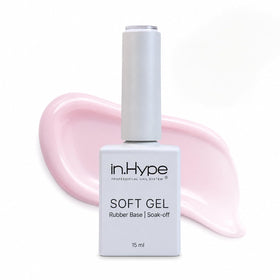IN.HYPE front packaging of elastic rubber base showing product branding and pink hue for durable foundation