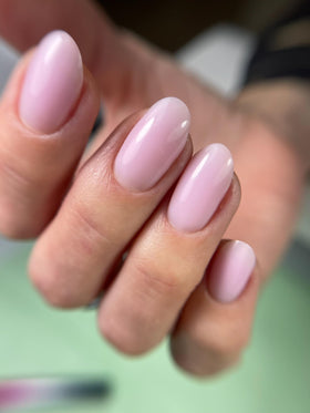 IN.HYPE overlay before and after natural nails showing strength and even tone