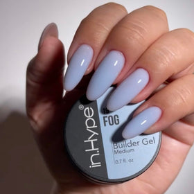 IN.HYPE gel application on nail form demonstrating controlled extension building