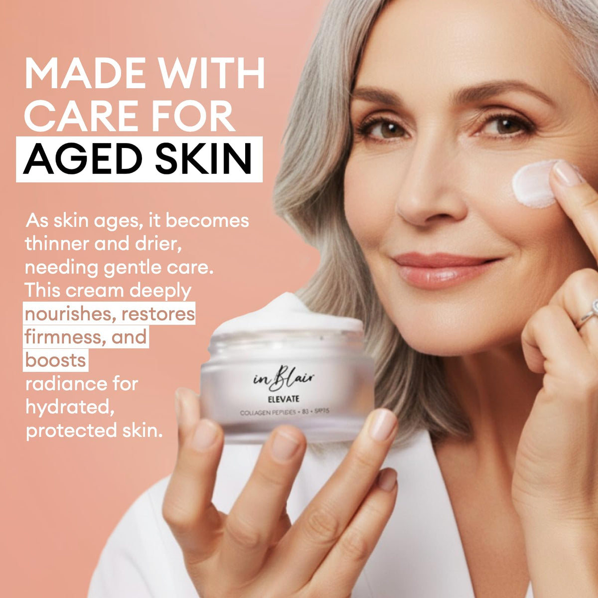 Inblair cream texture close-up highlighting smooth hydration and absorbency