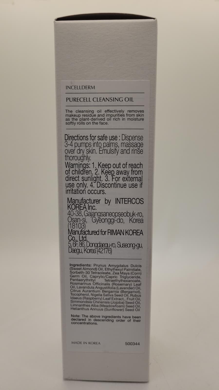 INCELLDERM bottle on bathroom counter illustrating everyday cleansing routine