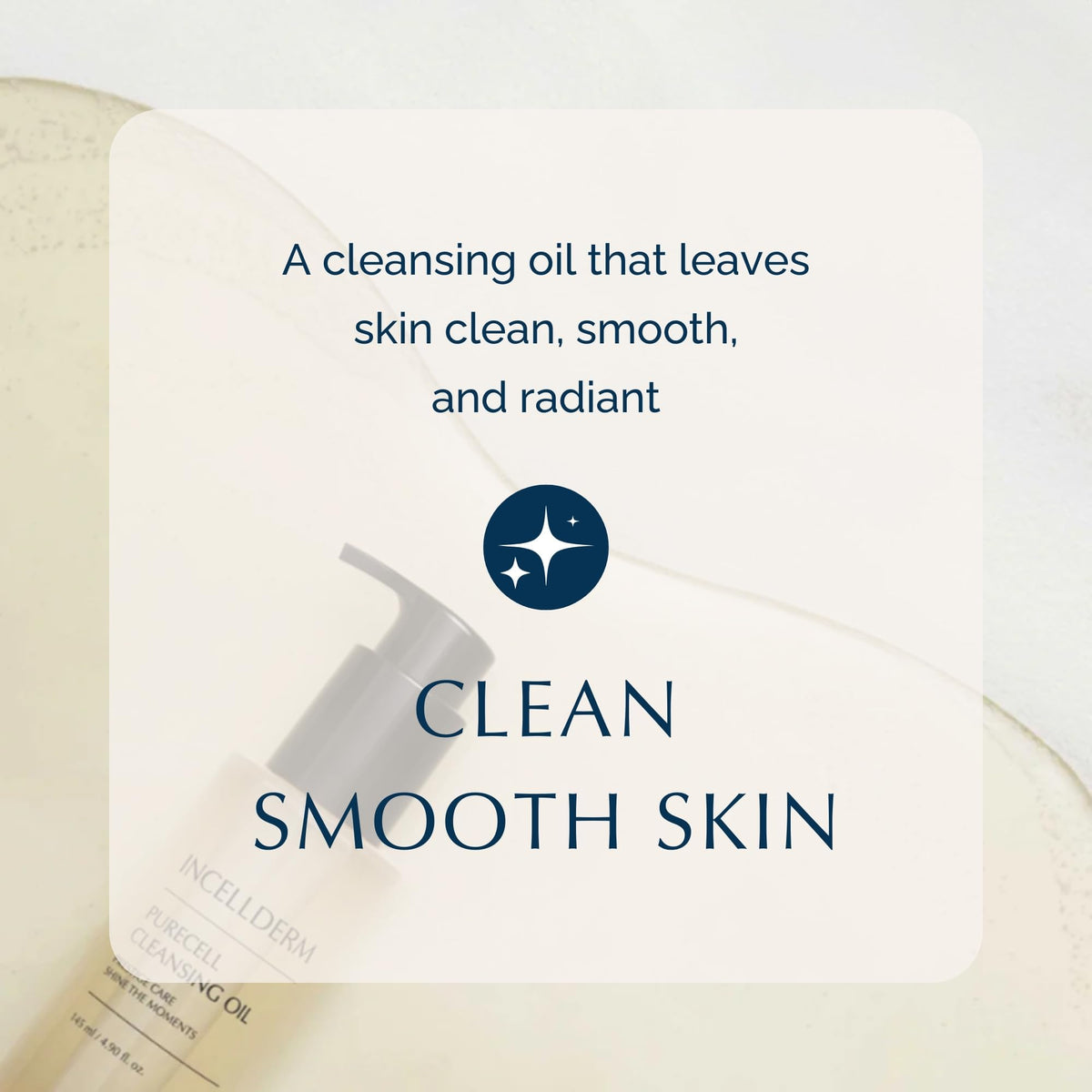 INCELLDERM cleansing oil dissolving mascara to demonstrate effective makeup removal