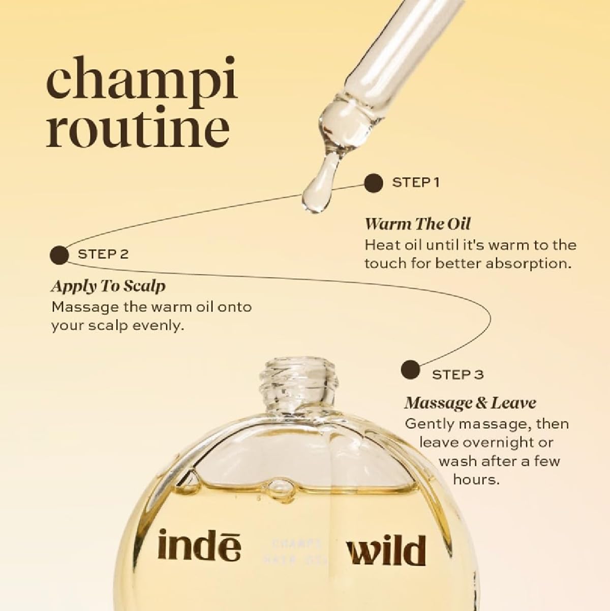 Indē Wild Champi applied during scalp massage, promoting circulation and relief