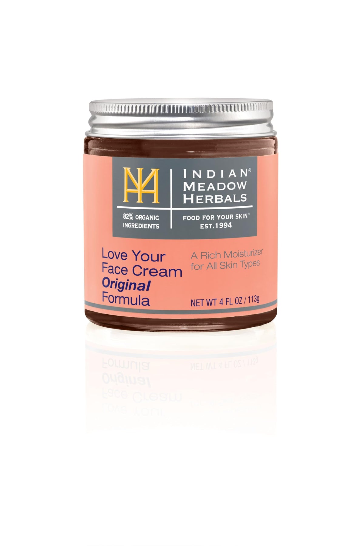 Indian Meadow Herbals front jar view showing label and compact 4 oz size for shelf appeal
