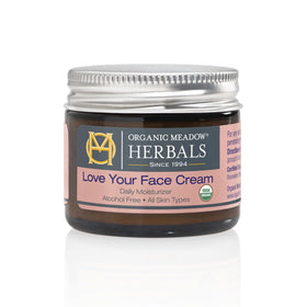 Indian Meadow Herbals front packaging shows jar and brand benefit of organic purity
