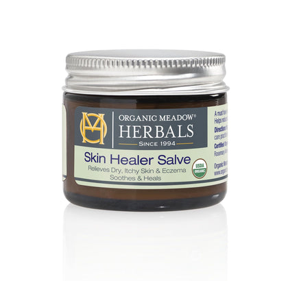 Indian Meadow Herbals front tin view showing label and organic certification