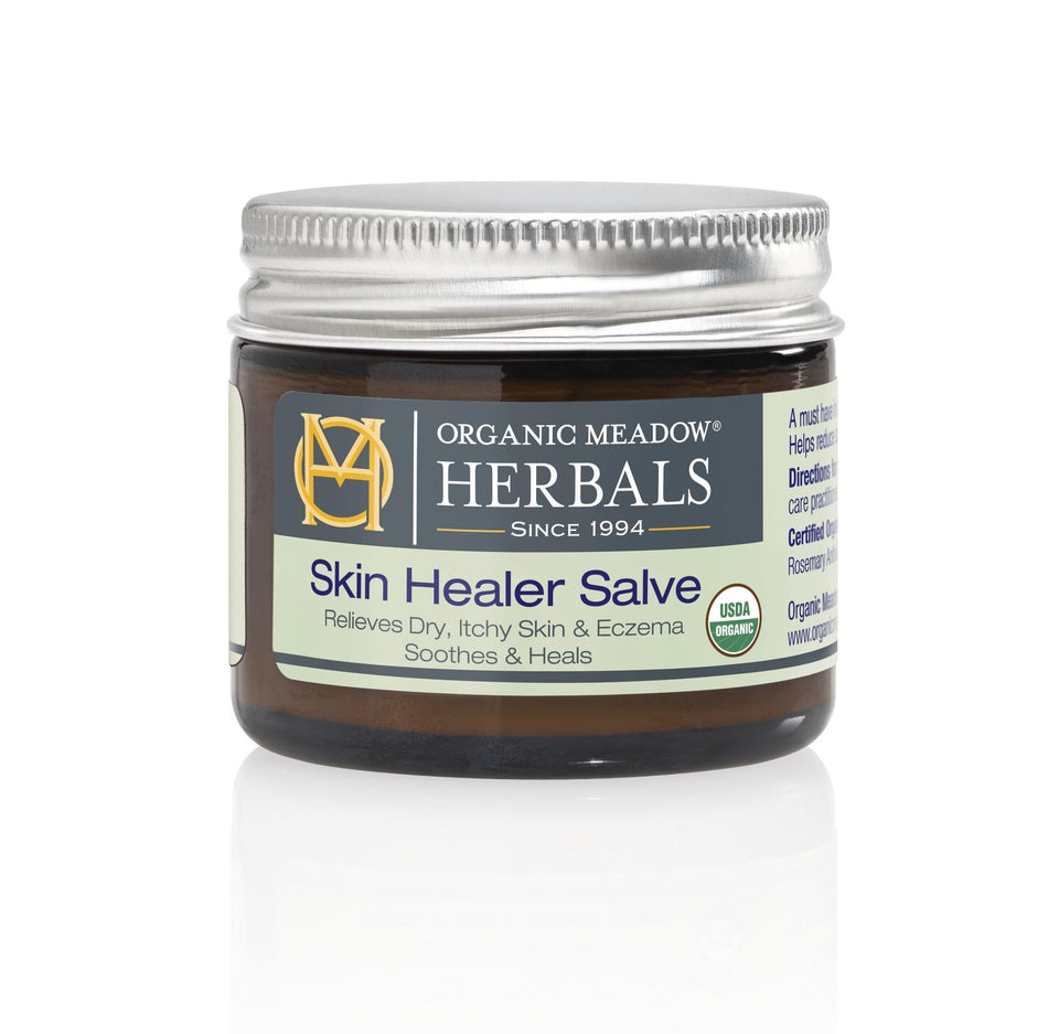 Indian Meadow Herbals front tin view showing label and organic certification