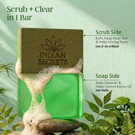 INDIAN SECRETS label close-up showing niacinamide and active concentrations