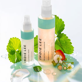 Indie Lee centella asiatica leaf closeup highlighting soothing antioxidant