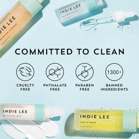 Indie Lee cream under makeup showing smooth base and improved skin texture
