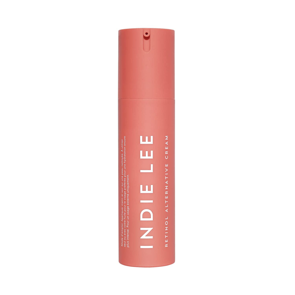 Indie Lee front jar showing label and compact 45ml size for easy storage