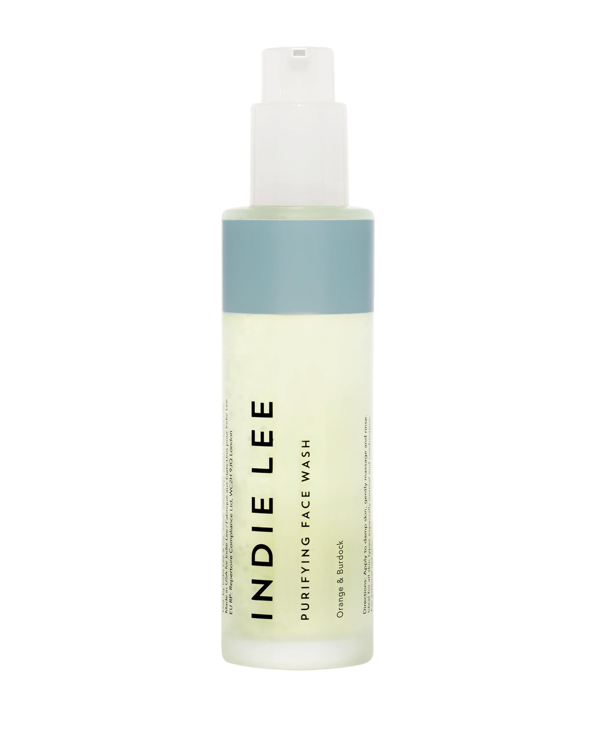 Indie Lee bottle front packaging showing clean label and size benefits
