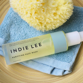 Indie Lee pump dispensing foam for easy application and minimal waste