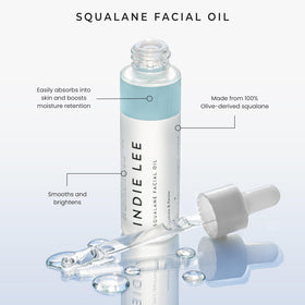 Indie Lee texture close-up of clear oil demonstrating fast absorption