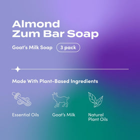 Indigo Wild Zum almond soap bar close-up texture highlighting creamy lather and nourishment