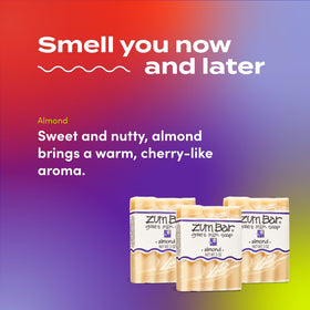 Indigo Wild Zum almond wrapper label detail showing ingredients and handcrafted quality