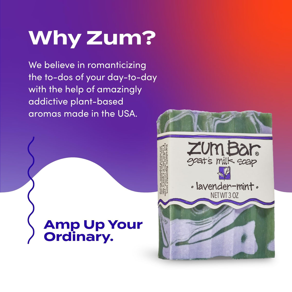 Indigo Wild three Zum bars stacked to show pack contents and storage benefit