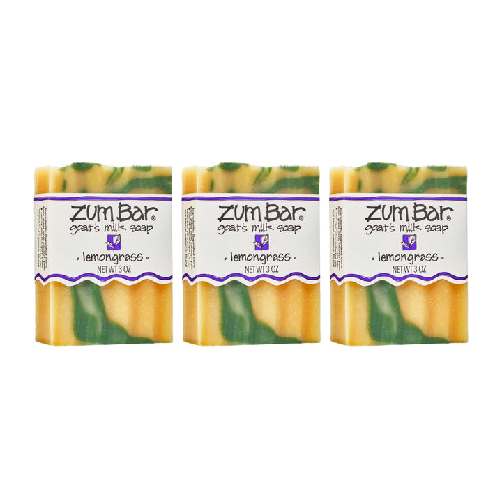 Indigo Wild Zum front packaging showing three bars and bright lemongrass appeal