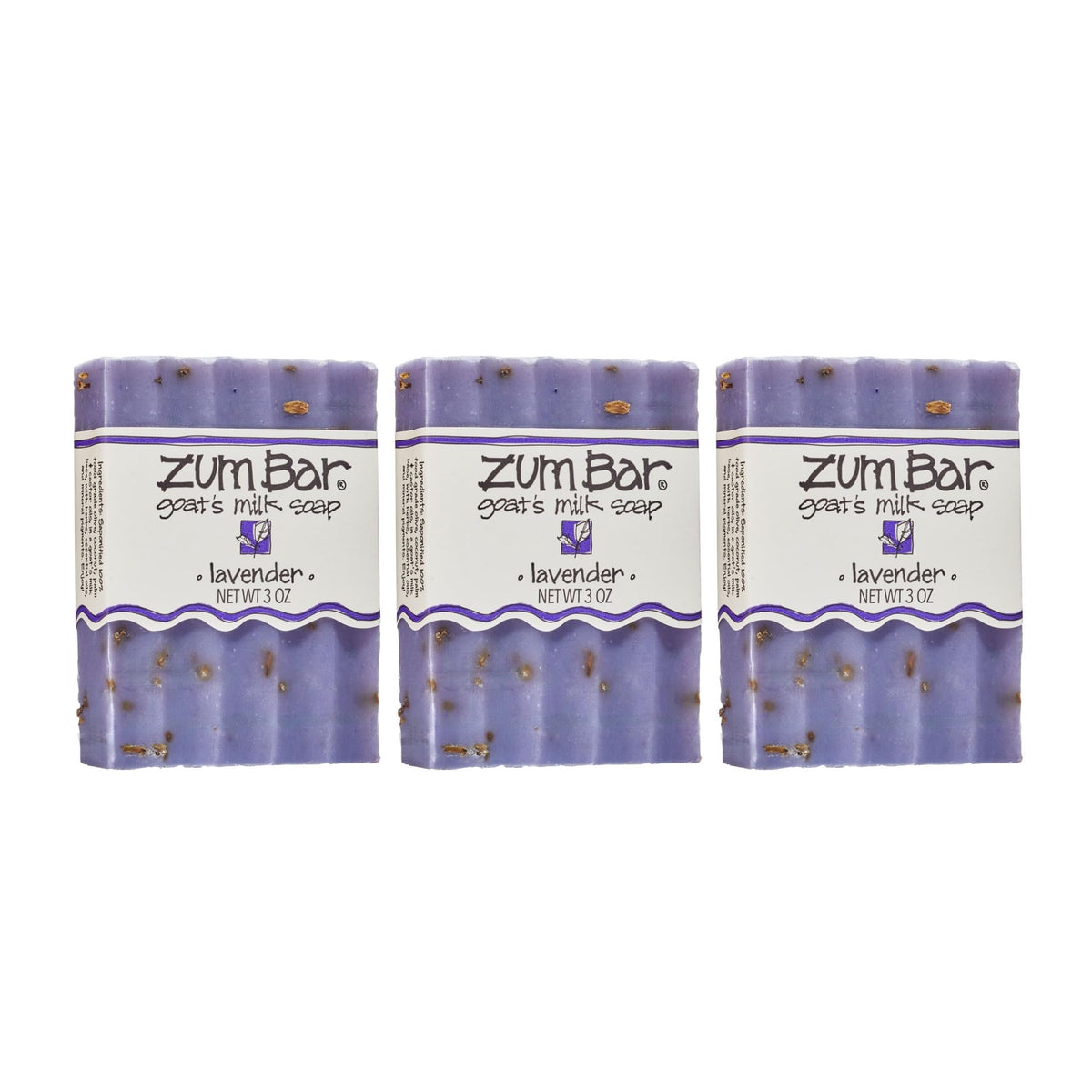 Indigo Wild Zum lavender bar front packaging showing brand and scent, gentle cleansing