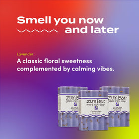 Indigo Wild Zum lavender bar side label details highlighting ingredients and cold-processed benefit