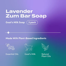 Indigo Wild Zum lavender bar close texture with lather, creamy moisturized skin feeling