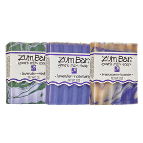 Indigo Wild Zum front packaging showing 3-pack and Lavender scent benefits