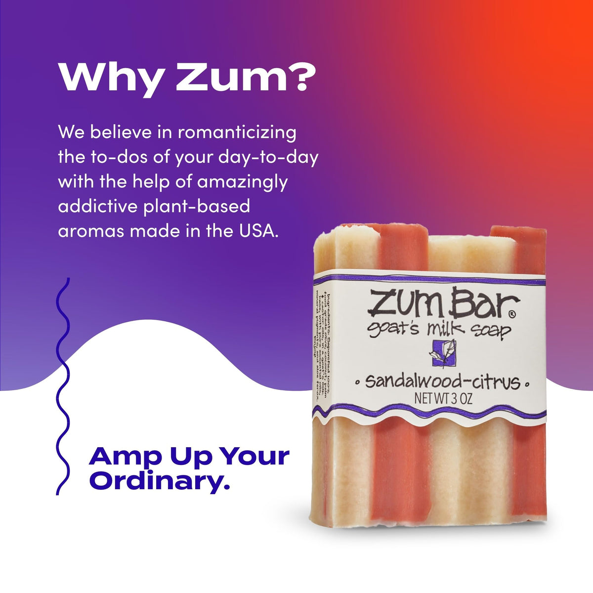 Indigo Wild Zum size comparison in palm showing compact 3 oz bar portability benefit