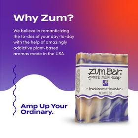 Zum soap in a travel tin on a towel, showing portability and tidy storage benefit