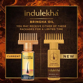 INDULEKHA bottle in hand for size and volume comparison benefit