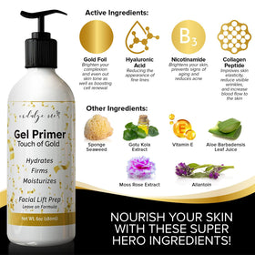 IndulgeMe gel on bathroom vanity illustrating everyday routine benefit