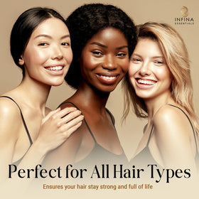 INFINA ESSENTIALS shampoo lather on wet hair demonstrating moisturizing action and manageability benefit