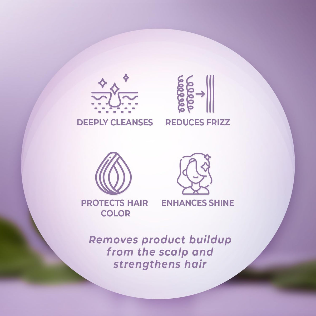 INFINA ESSENTIALS label close-up highlighting natural extracts and sulfate-free benefit