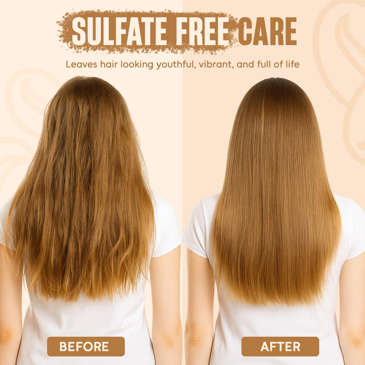 INFINA ESSENTIALS conditioner applied to ends showing detangling benefit