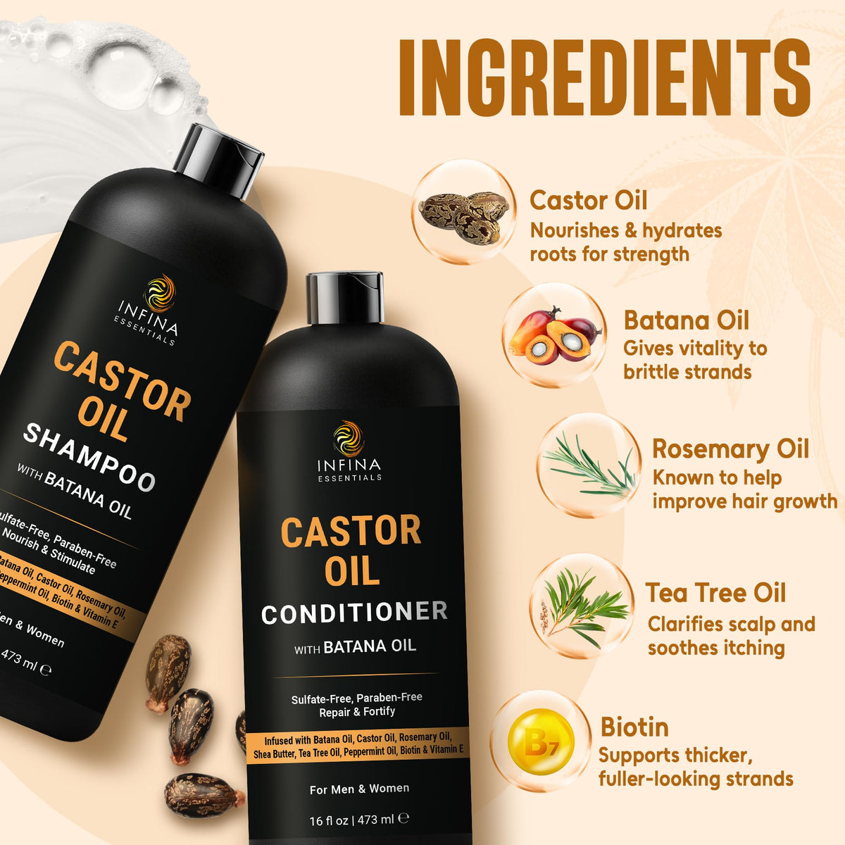 INFINA ESSENTIALS conditioner smooth texture on fingers illustrating detangling benefit