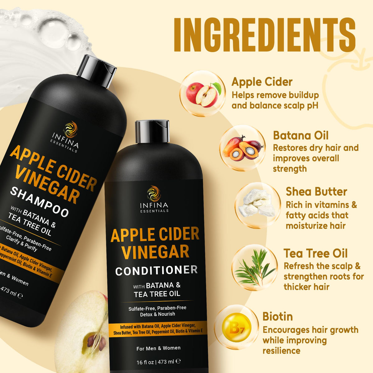 INFINA ESSENTIALS conditioner pour demonstrating lightweight hydration benefit