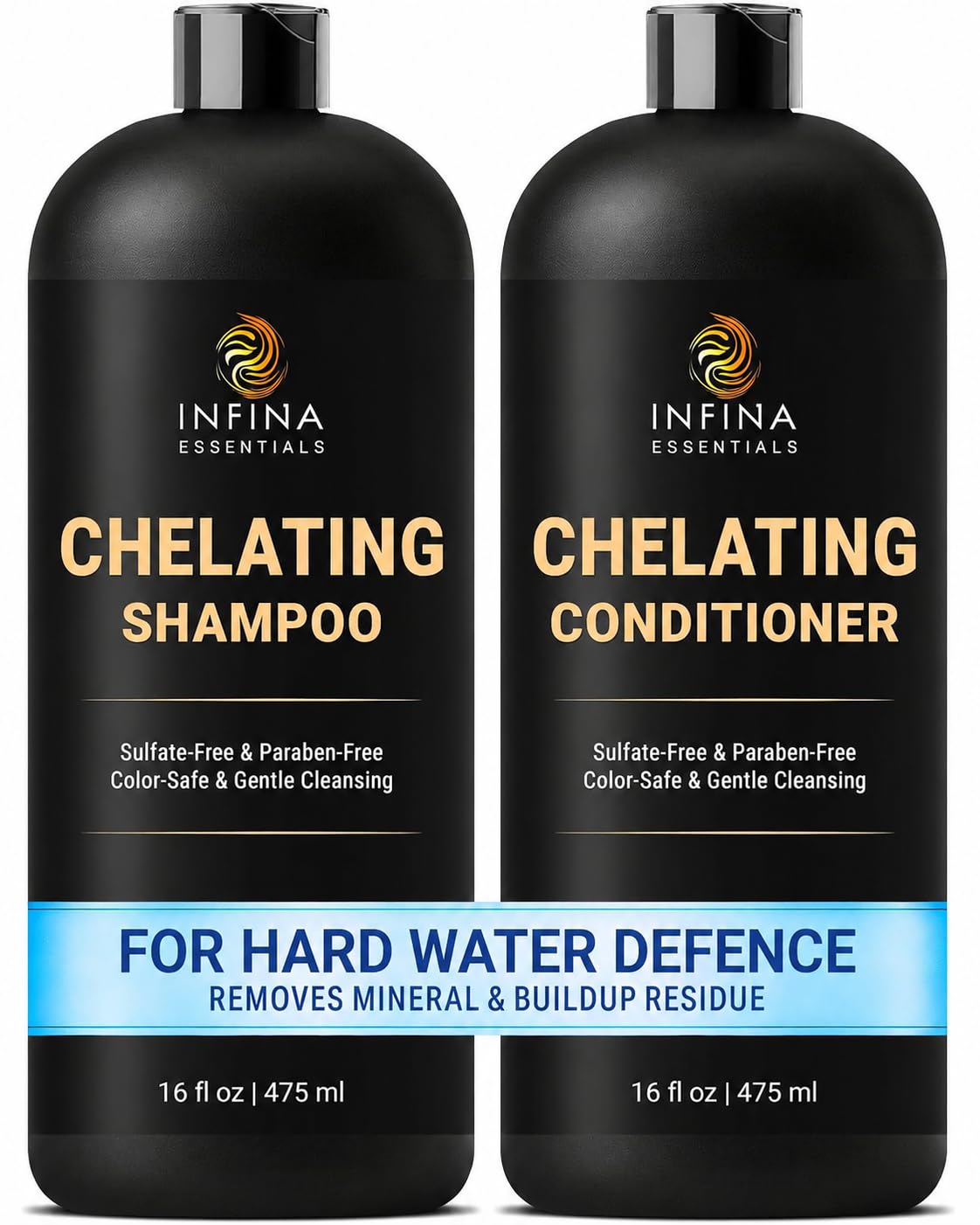 INFINA ESSENTIALS front packaging showing both bottles and benefits
