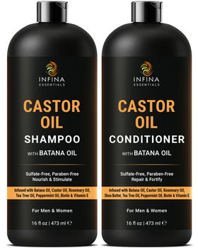 INFINA ESSENTIALS front packaging showing two 16 fl oz bottles and labels for strength