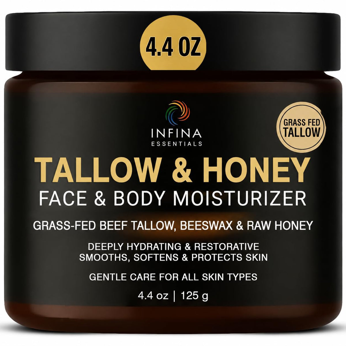 INFINA ESSENTIALS front packaging showing jar and label, clear product identity and trust