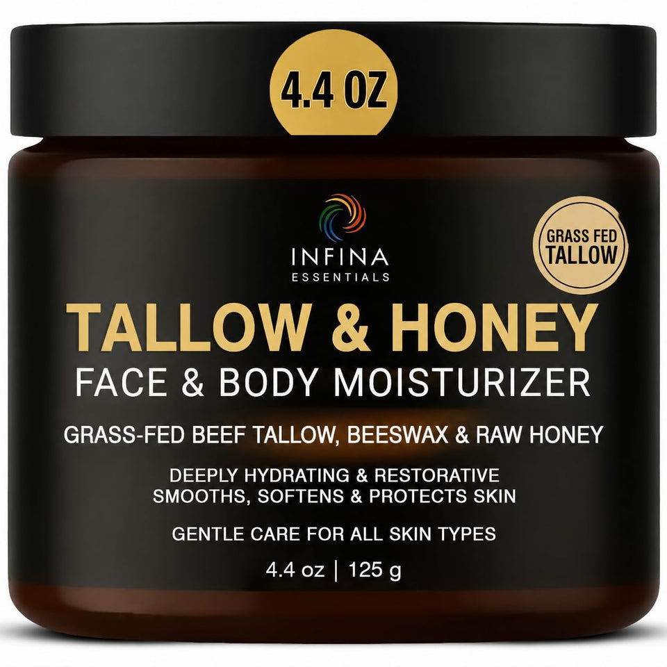 INFINA ESSENTIALS front packaging showing jar and label, clear product identity and trust