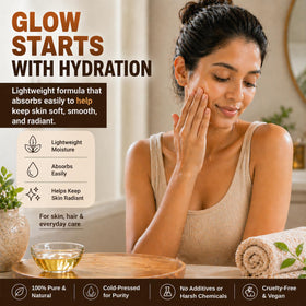 INFINA ESSENTIALS oil drop texture demonstrating rich moisturizing properties