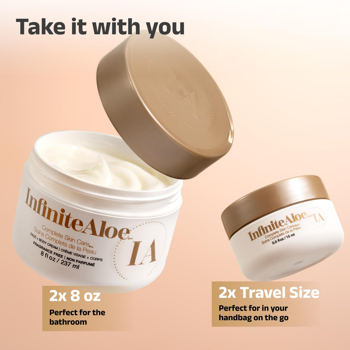 InfiniteAloe cream texture close-up highlighting smooth, fast-absorbing formula