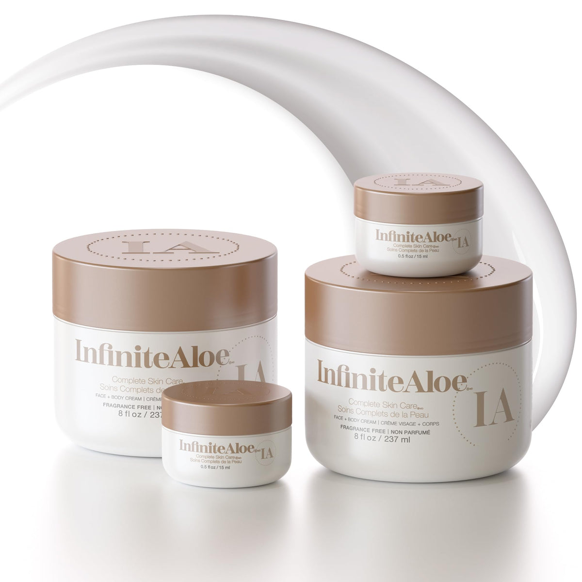 InfiniteAloe front packaging of 8 oz jar showing clean label and hydration benefits