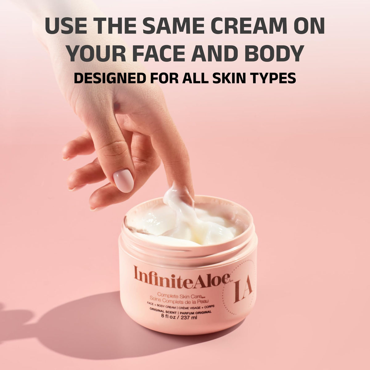 InfiniteAloe botanical ingredients flatlay highlighting aloe and rosehip nourishment