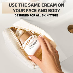 InfiniteAloe open jar top view revealing smooth moisturizing cream
