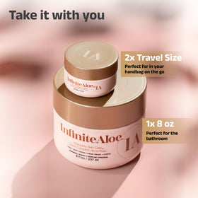 InfiniteAloe cream texture close-up showing lightweight consistency and fast absorption