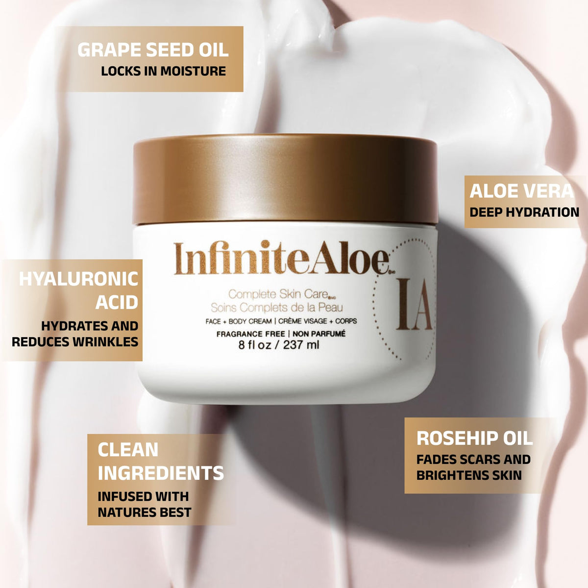 InfiniteAloe travel jars 0.5 oz displayed together for on-the-go moisturizing